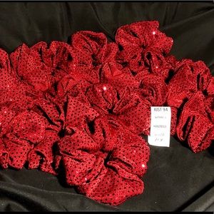 ❤️ 3 PACK SPARKLE RED BLING LUXURY SCRUNCHIES